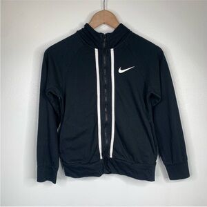 Nike Girls/Boys  Large Full Zip Jersey Black White‎ Hoodie Aq9051-010